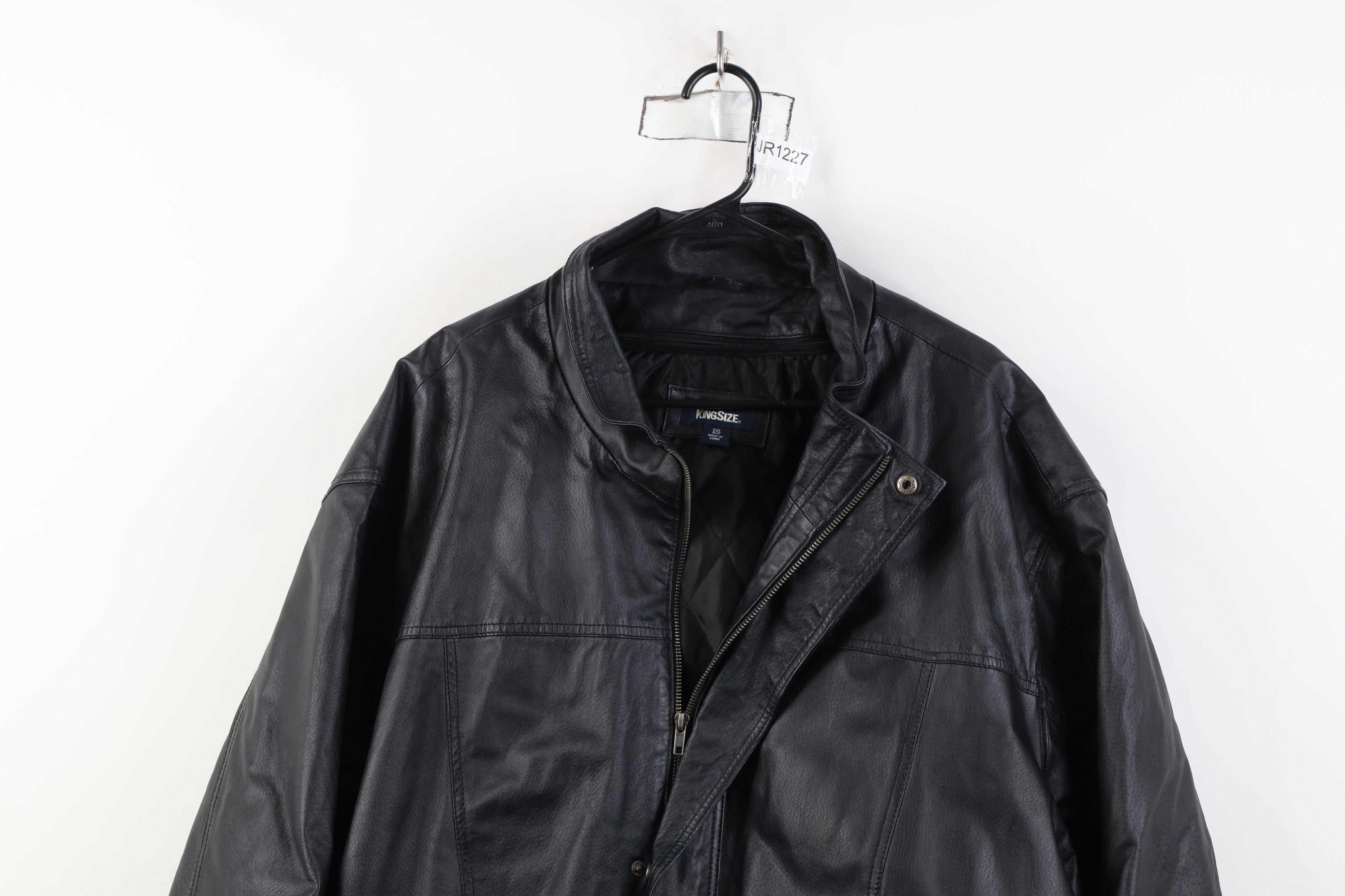 Vintage Vintage 90s Streetwear Leather Full Zip Bomber Jacket Black Size US XXL / EU 58 / 5 - 2 Thumbnail