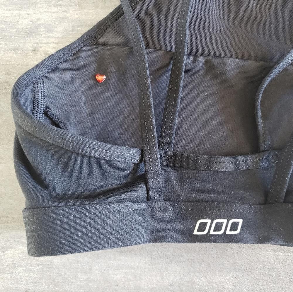 Designer Black Lorna Jane High Neck Sport Bra Size ONE SIZE - 3 Thumbnail