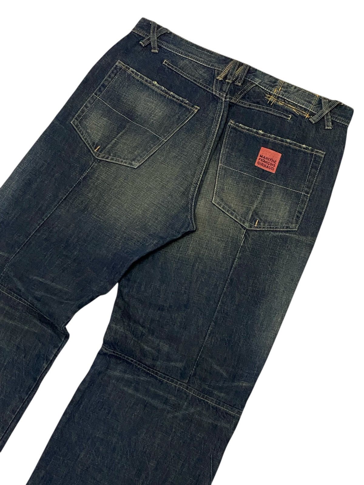 Marithe + Francois Girbaud Marithe Francois Girbaud Distressed Wide Leg Denim Pants Size US 36 / EU 52 - 7 Thumbnail