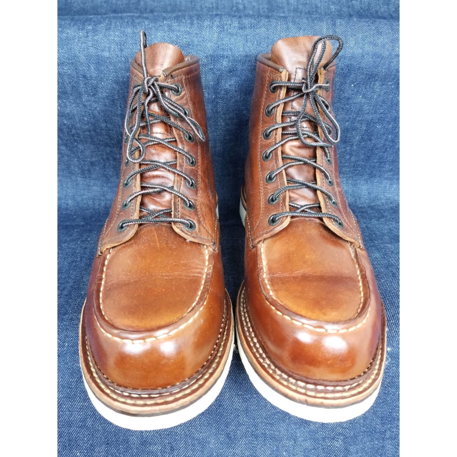 Vintage VINTAGE Red Wing Shoes 1907 Heritage Brown Leather Cream Sole Work Boots SZ 9.5 D Mens Boots Brown Leather 1907 Heritage 1907 Boots Size US 10 / EU 43 - 2 Thumbnail