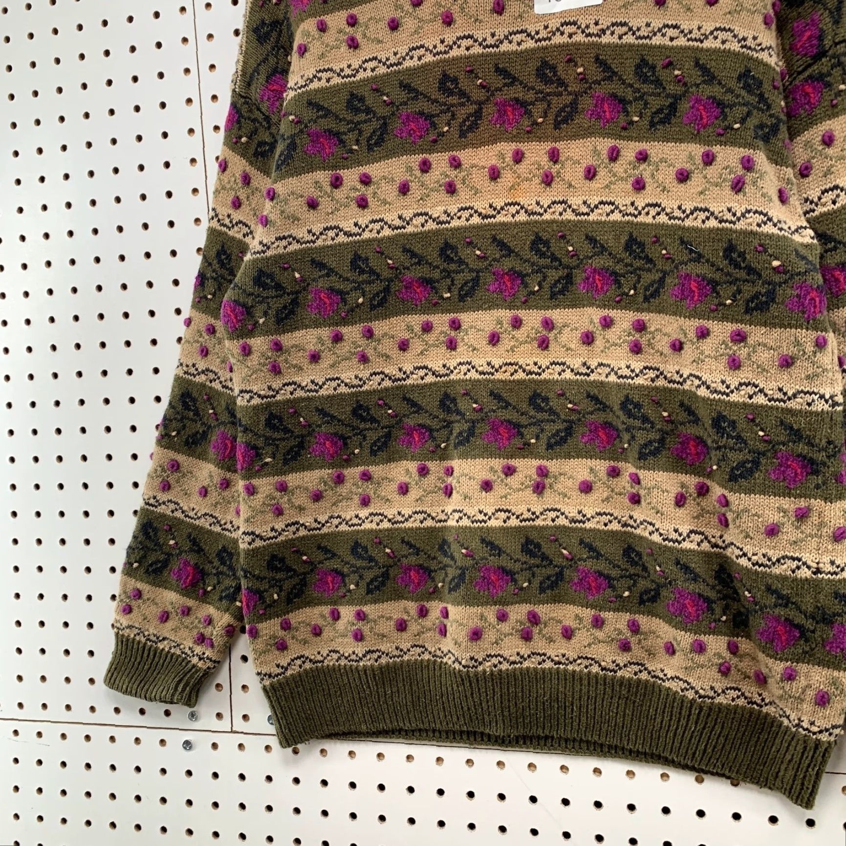 Vintage VINTAGE Signature Northern Isle Hand Embroidered Sweater Womens L Floral Ramie Grandma Size L / US 10 / IT 46 - 6 Thumbnail