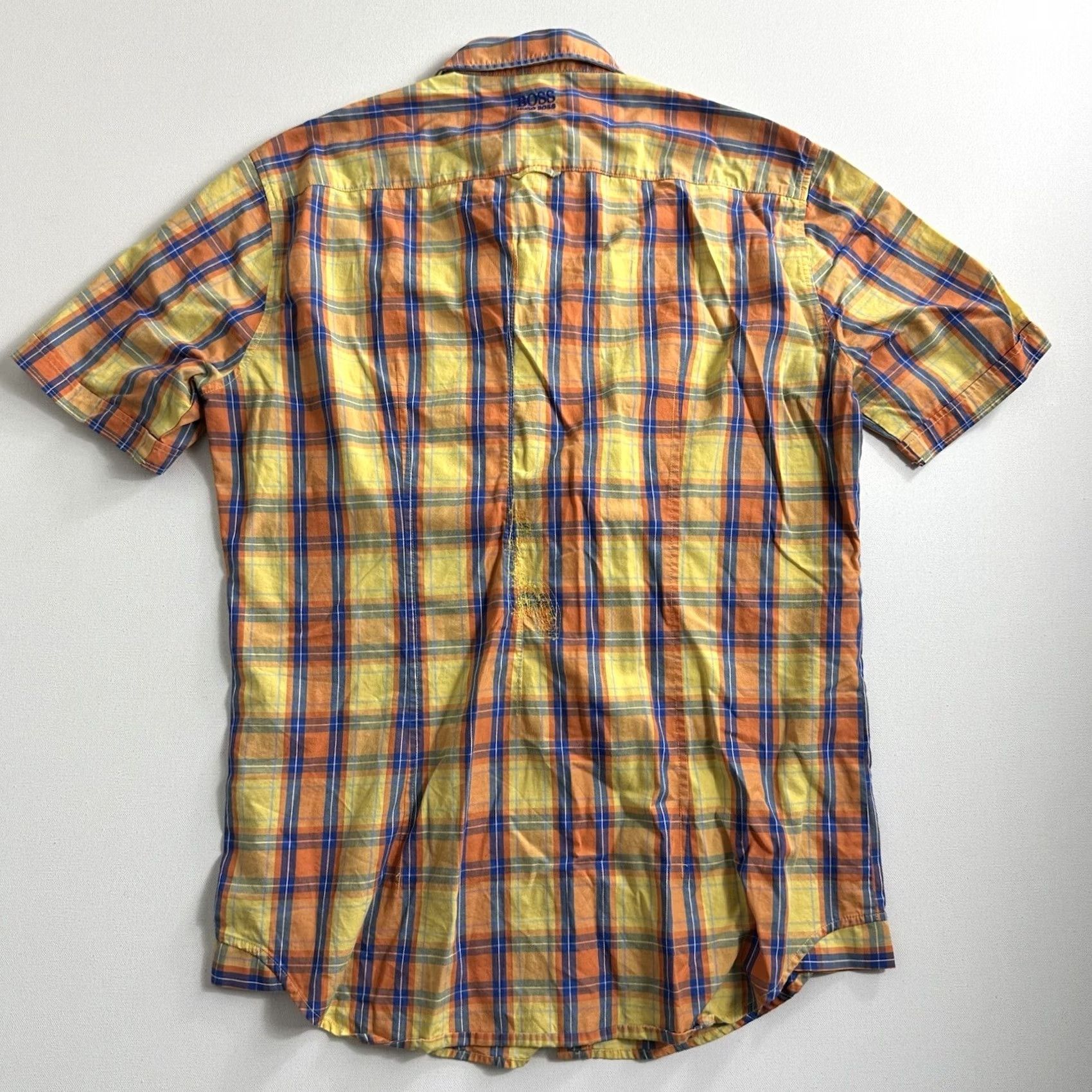 Hugo Boss HUGO BOSS Green Label Button-Up Short Sleeve Plaid Shirt Cotton Size Small Multicolor Men Regular Shirt Size US S / EU 44-46 / 1 - 2 Thumbnail