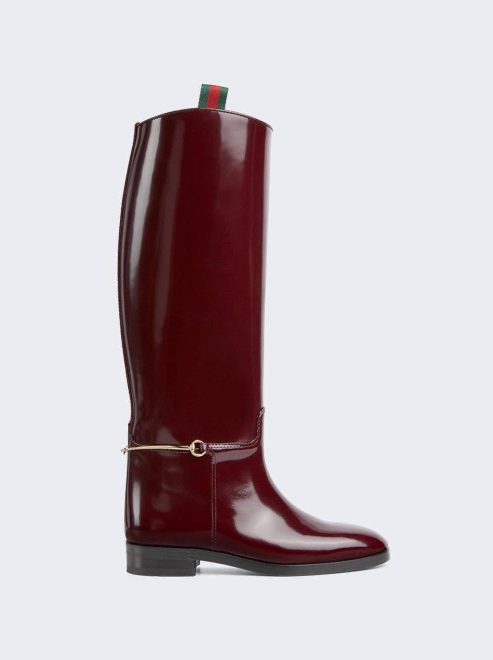 Gucci oc11z0526 Women's Boots With Slim Horsebit in Bordeaux Size US 7 / IT 37 - 1 Thumbnail