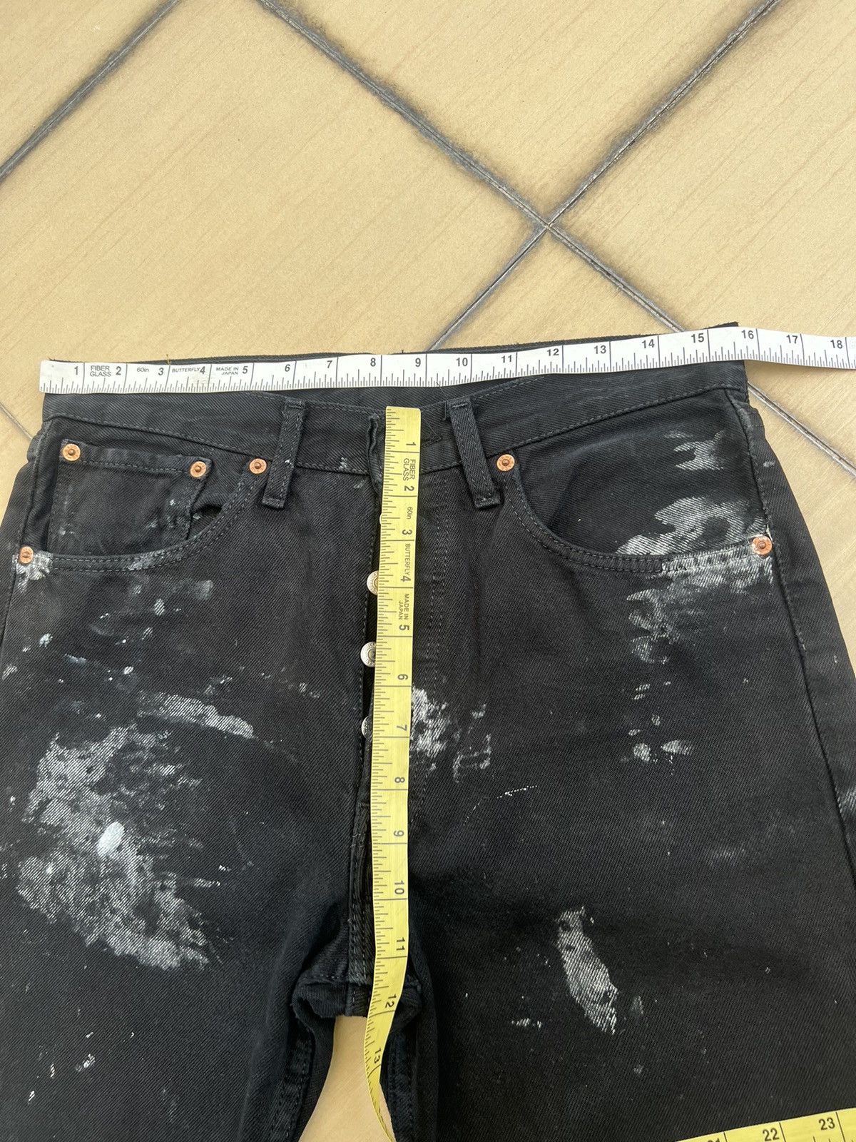 Levi's Vtg 2000 Levi’s 501 Jeans Fade Black Denim Painter Jeans Size US 31 - 3 Thumbnail