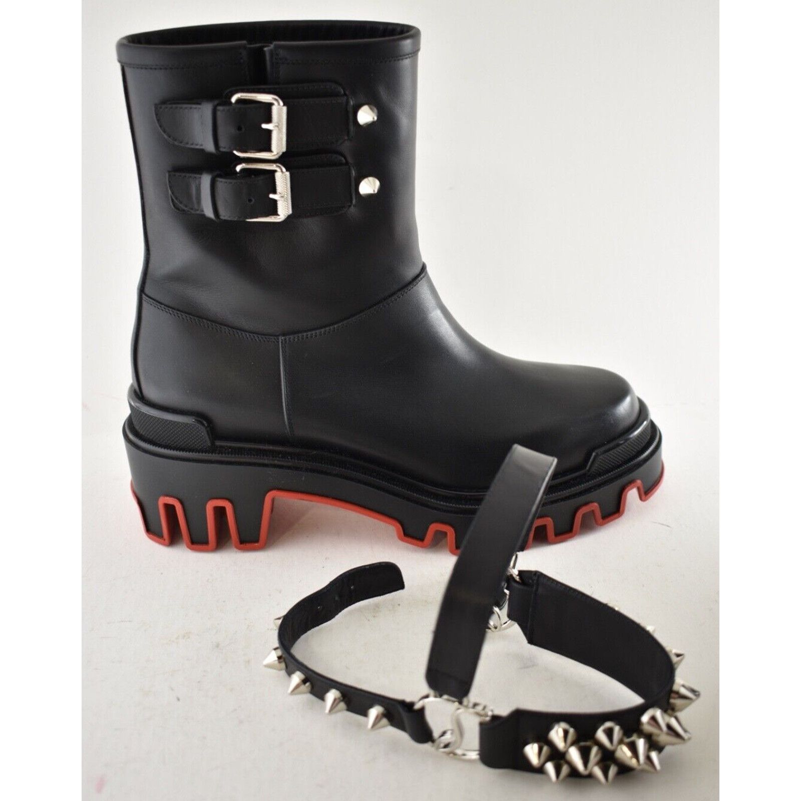 Christian Louboutin Christian Louboutin Dune Bike Spike Black Leather Platform Size US 9 / IT 39 - 6 Thumbnail