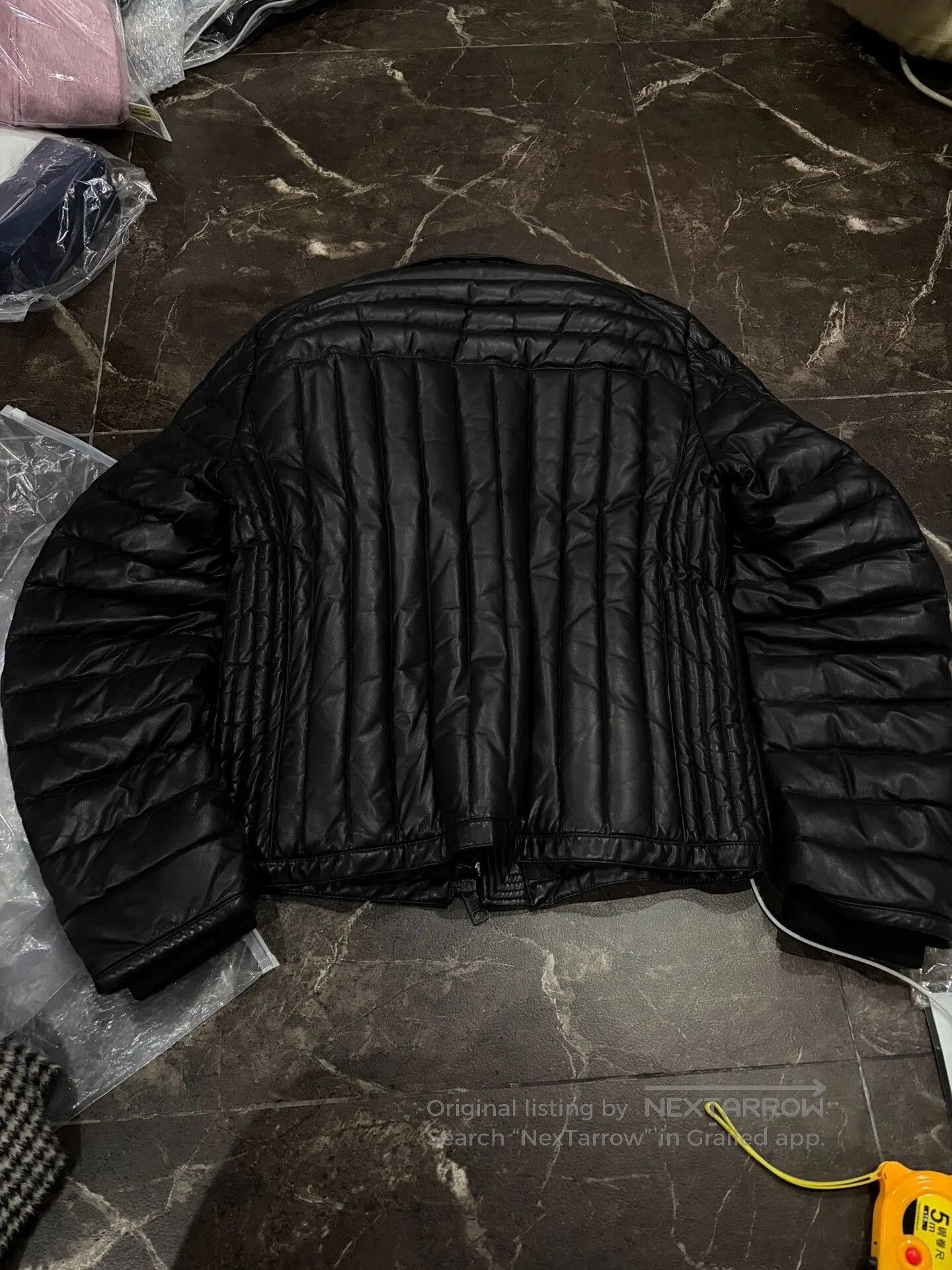 Moncler Moncler Black Leather Motorcycle Down Jacket. Size US M / EU 48-50 / 2 - 6 Thumbnail