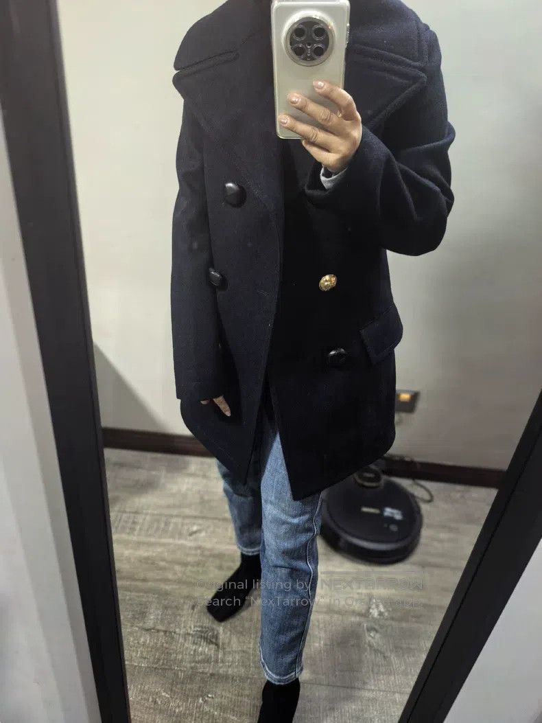Loewe Loewe Dark Blue Wool Tweed Jacket, Double-breasted Design Size XS / US 0-2 / IT 36-38 - 7 Thumbnail