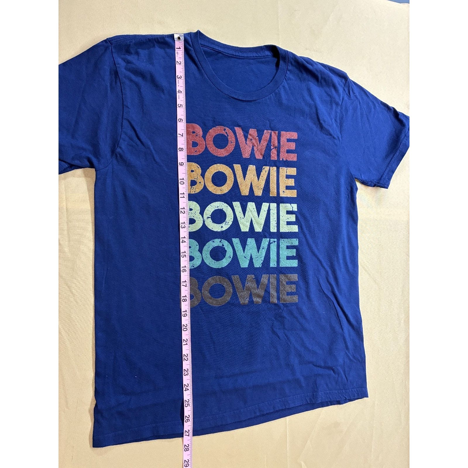 Gildan David Bowie Graphic T-Shirt Men’s Medium Blue Rainbow Logo Size US M / EU 48-50 / 2 - 3 Thumbnail