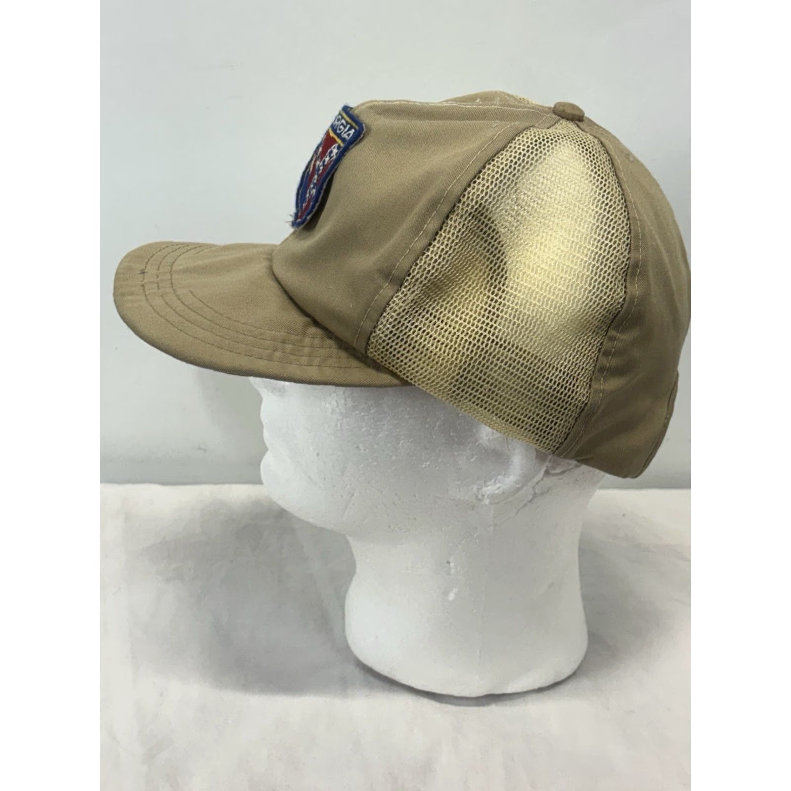 Vintage VINTAGE Georgia Union Made Baseball Trucker Hat Cap Tan 1960s Snapback Adjustable Mens Size ONE SIZE - 3 Thumbnail