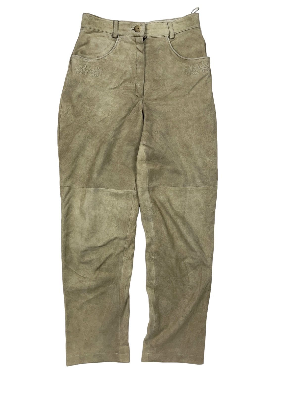 Genuine Leather × Vintage Vintage Alphorn Goat Suede Leather Pants German Size 26" / US 2 / IT 38 - 1 Thumbnail