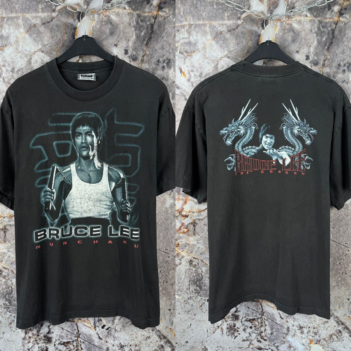 Vintage Vintage Bruce Lee Nunchaku The Dragon Tee Size XL Size US XL / EU 56 / 4 - 1 Thumbnail