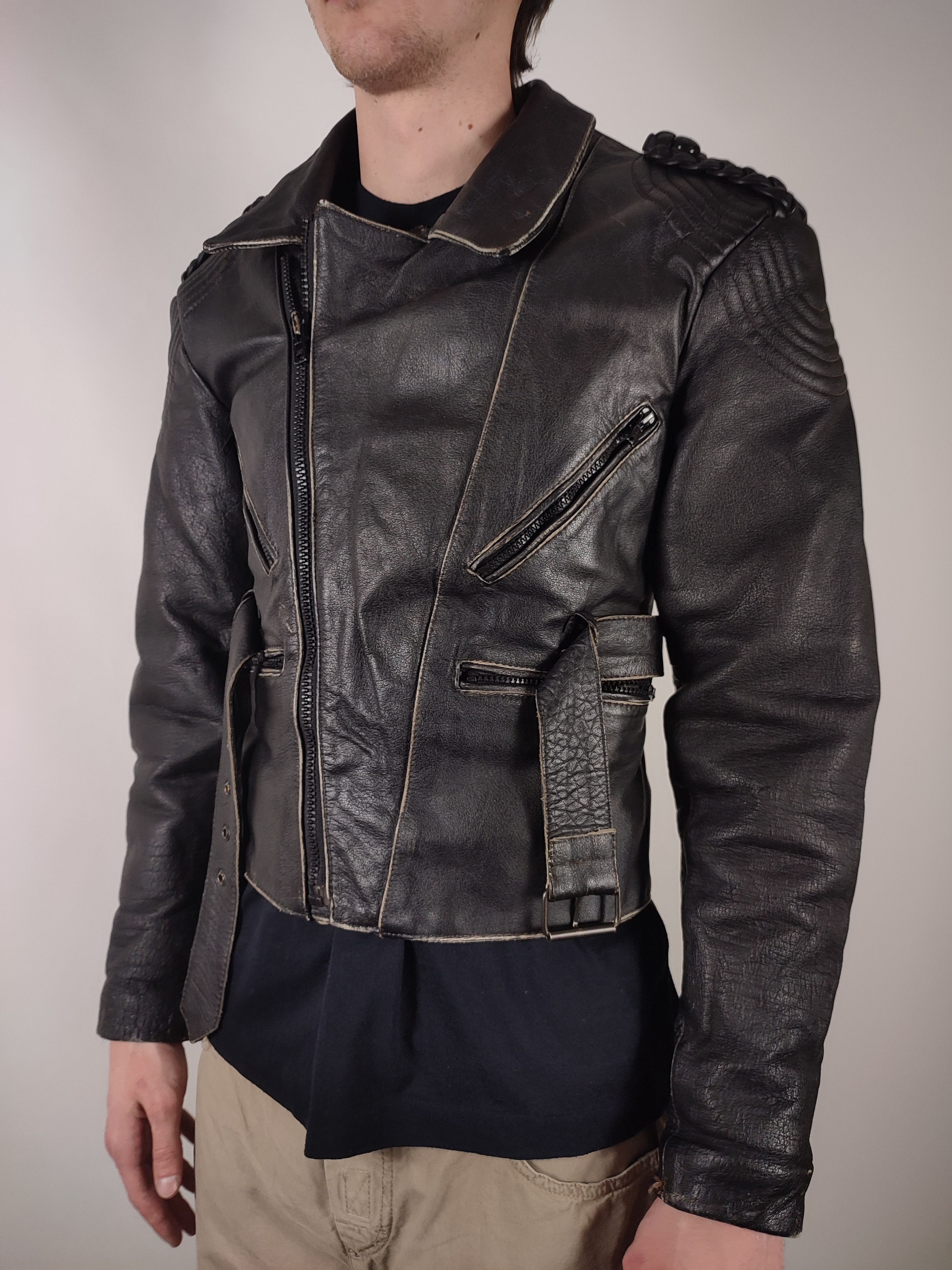 Vintage Vintage Moto Biker Faded Leather Jacket Size US M / EU 48-50 / 2 - 6 Thumbnail