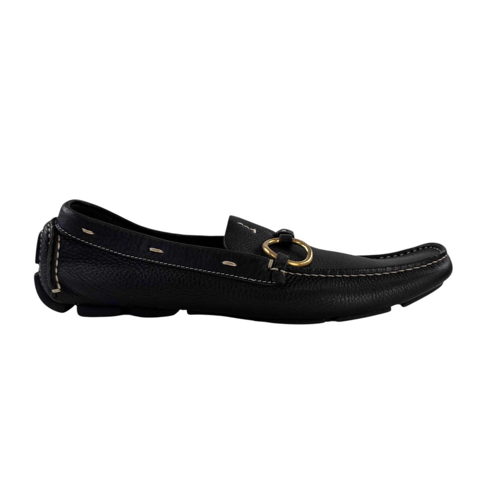 Prada Prada Brown Pebbled Leather Loafers Size US 8 / IT 38 - 1 Thumbnail