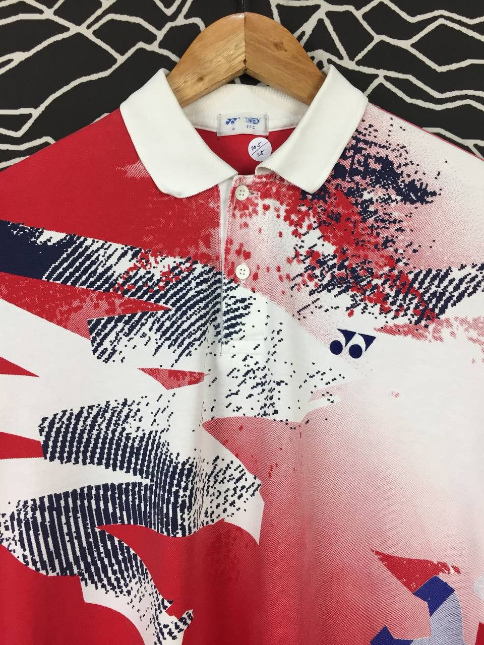 Japanese Brand Vtg 90s 00s Yonex Fullprint Badminton Polo Tee Size US M / EU 48-50 / 2 - 3 Thumbnail