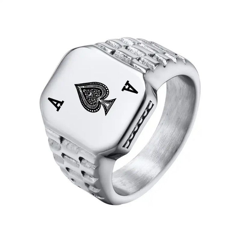 Other Poker Spade Ace Ring Size ONE SIZE - 1 Thumbnail