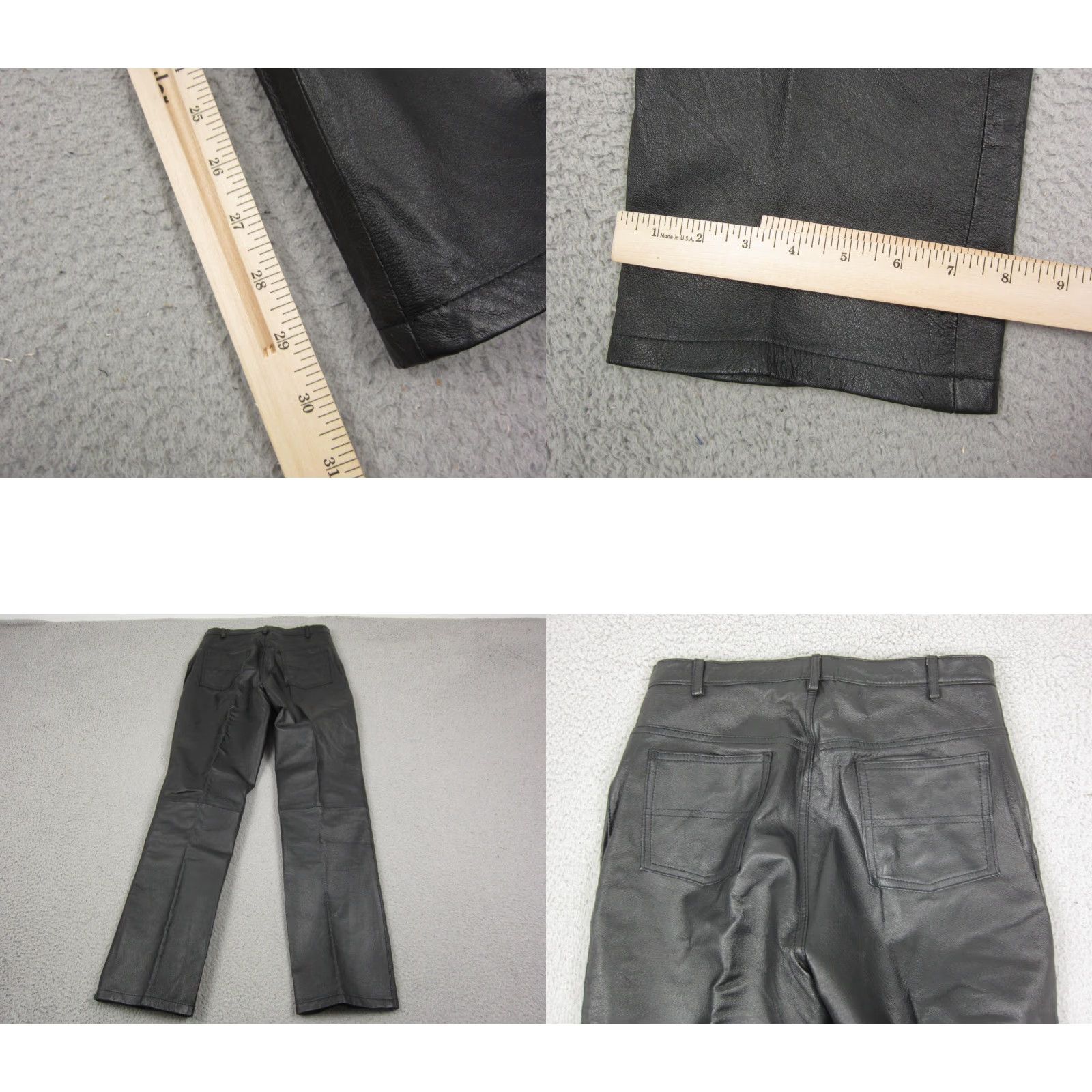 Vintage VINTAGE SOLUTIONS New York Leather Pants Womens 8 Black Straight Ankle Pockets Mens Size 30" / US 8 / IT 44 - 9 Thumbnail