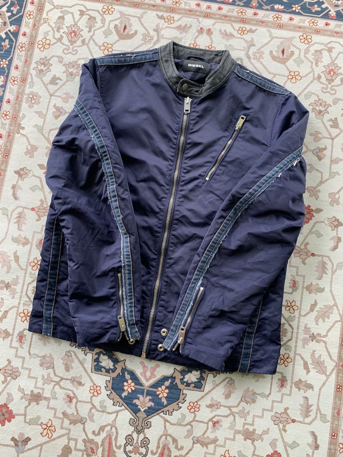 Diesel DIESEL BIKER NYLON WITH DENIM TRIM JACKET Size US L / EU 52-54 / 3 - 2 Thumbnail