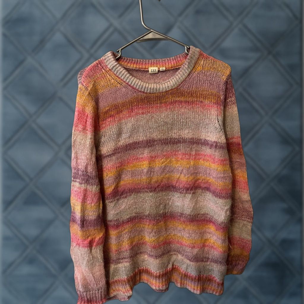 Gap GAP Sweater M Rainbow Striped Pink 90s Preppy Forever Pink Pastel Academia Womens Size M / US 6-8 / IT 42-44 - 1 Thumbnail