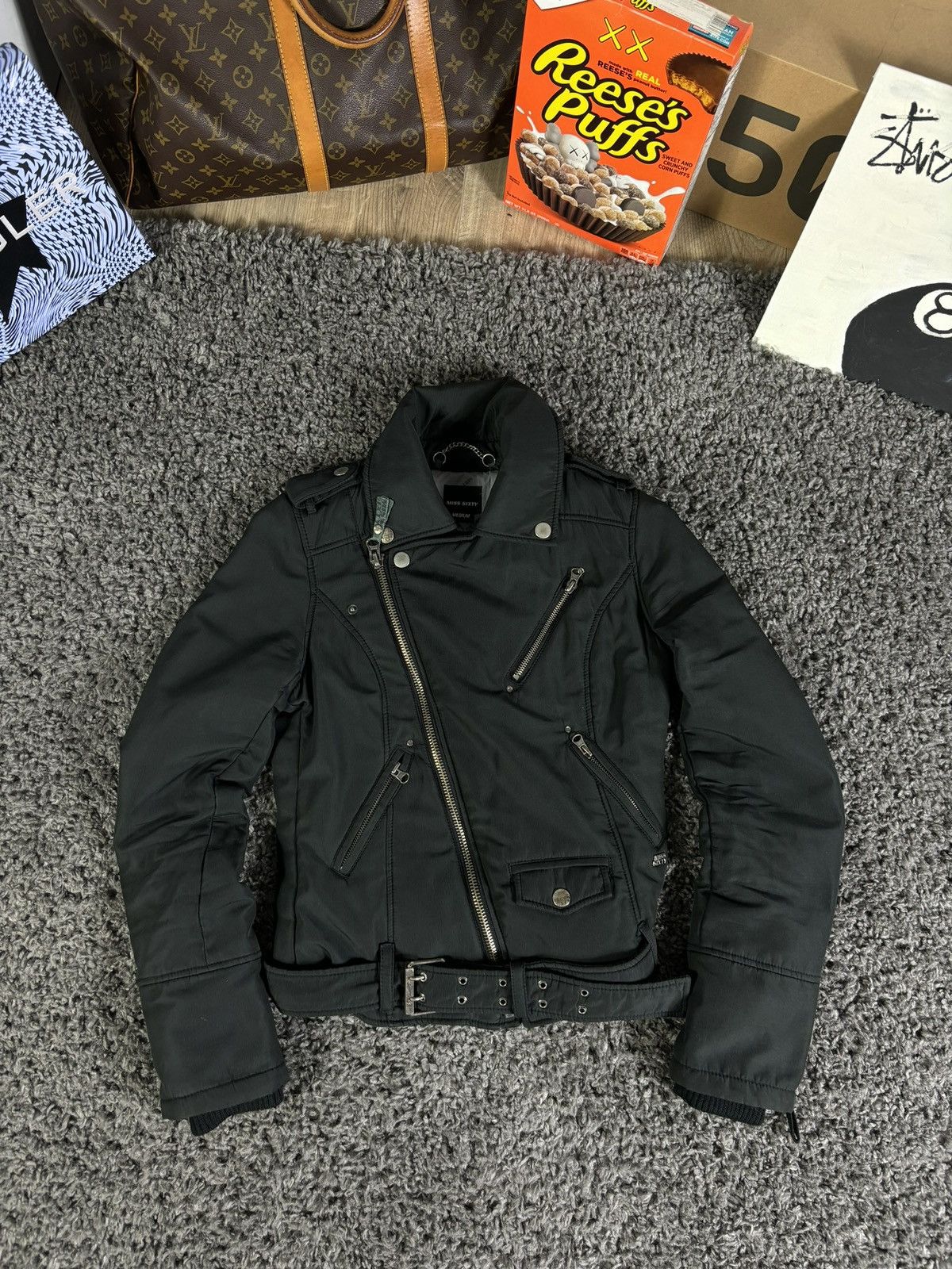 Miss Sixty Miss Sixty Y2K Biker Bomber Wоmеns Jacket Leather Style 00s Size M / US 6-8 / IT 42-44 - 1 Thumbnail