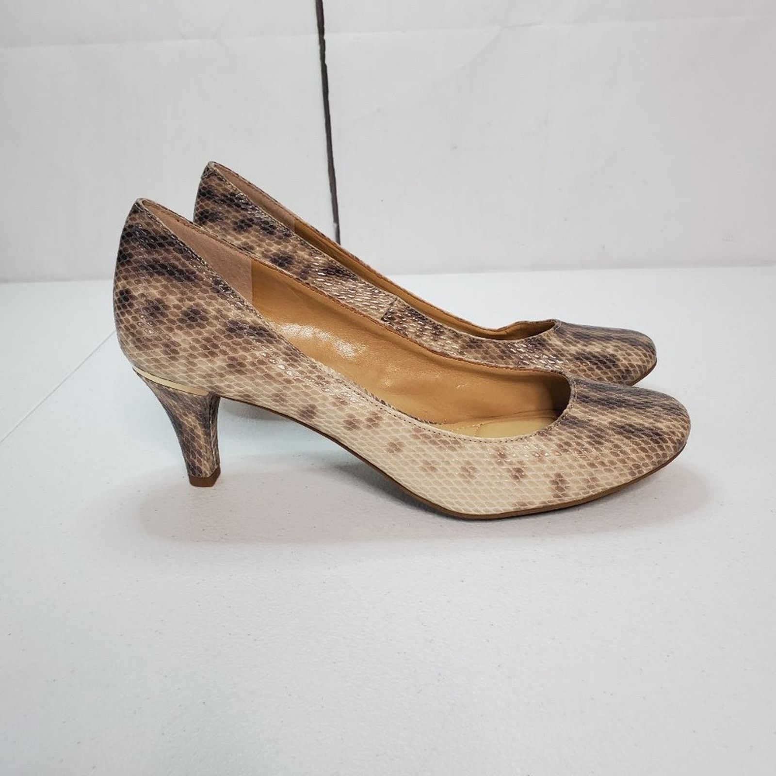 Designer BCBGeneration Gumby Faux Snake Print Leather Pumps 8.5 Size US 8.5 / IT 38.5 - 4 Thumbnail