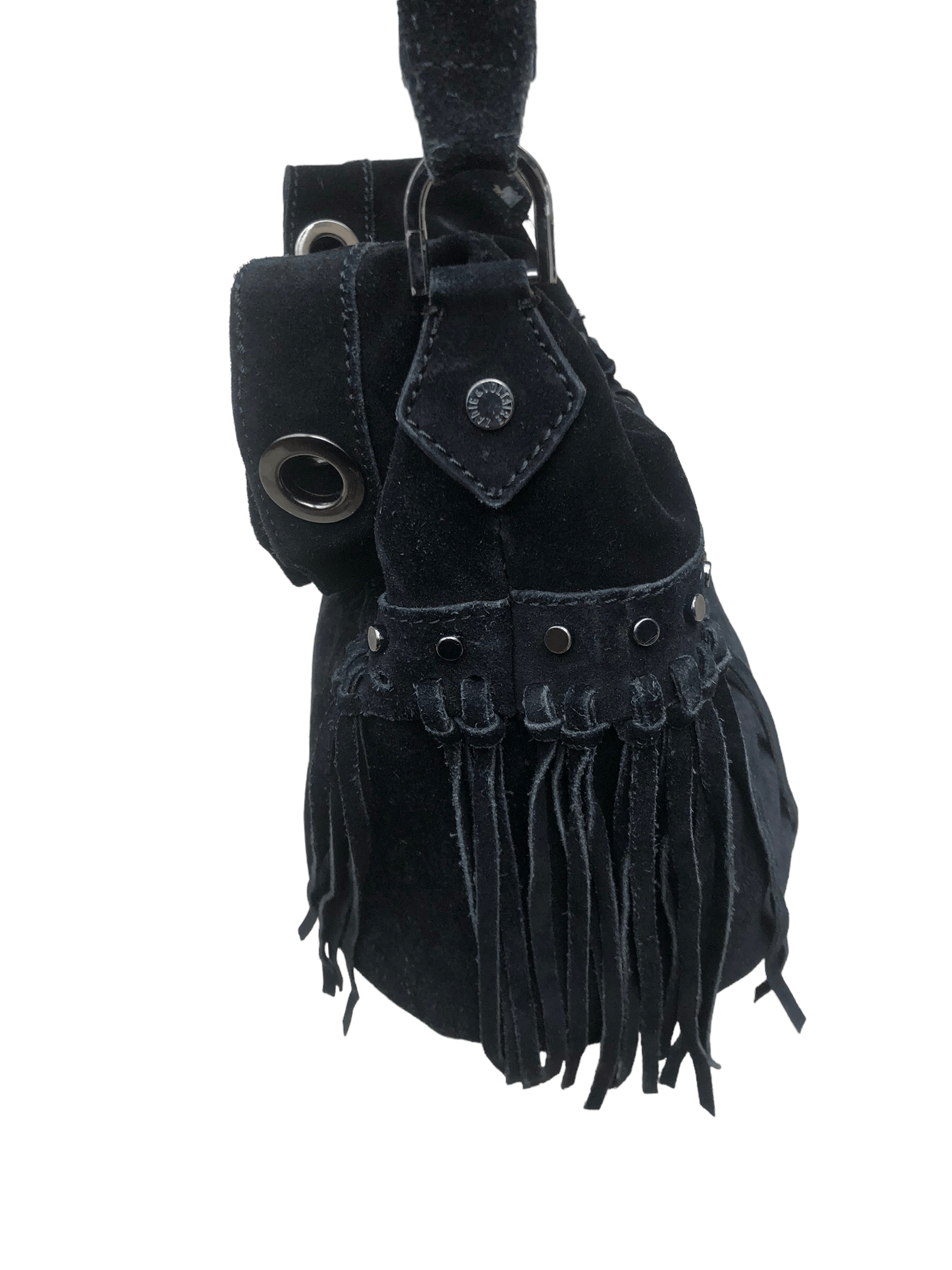 Zadig & Voltaire 🔥Y2K ZADIG & VOLTAIRE 'Bobo Gipsy' Black Suede Bucket Bag Size ONE SIZE - 8 Thumbnail