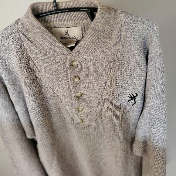Vintage Browning Embroidered 5 Button Pullover Long Slv Sz L Sweater Size US L / EU 52-54 / 3 - 3 Thumbnail