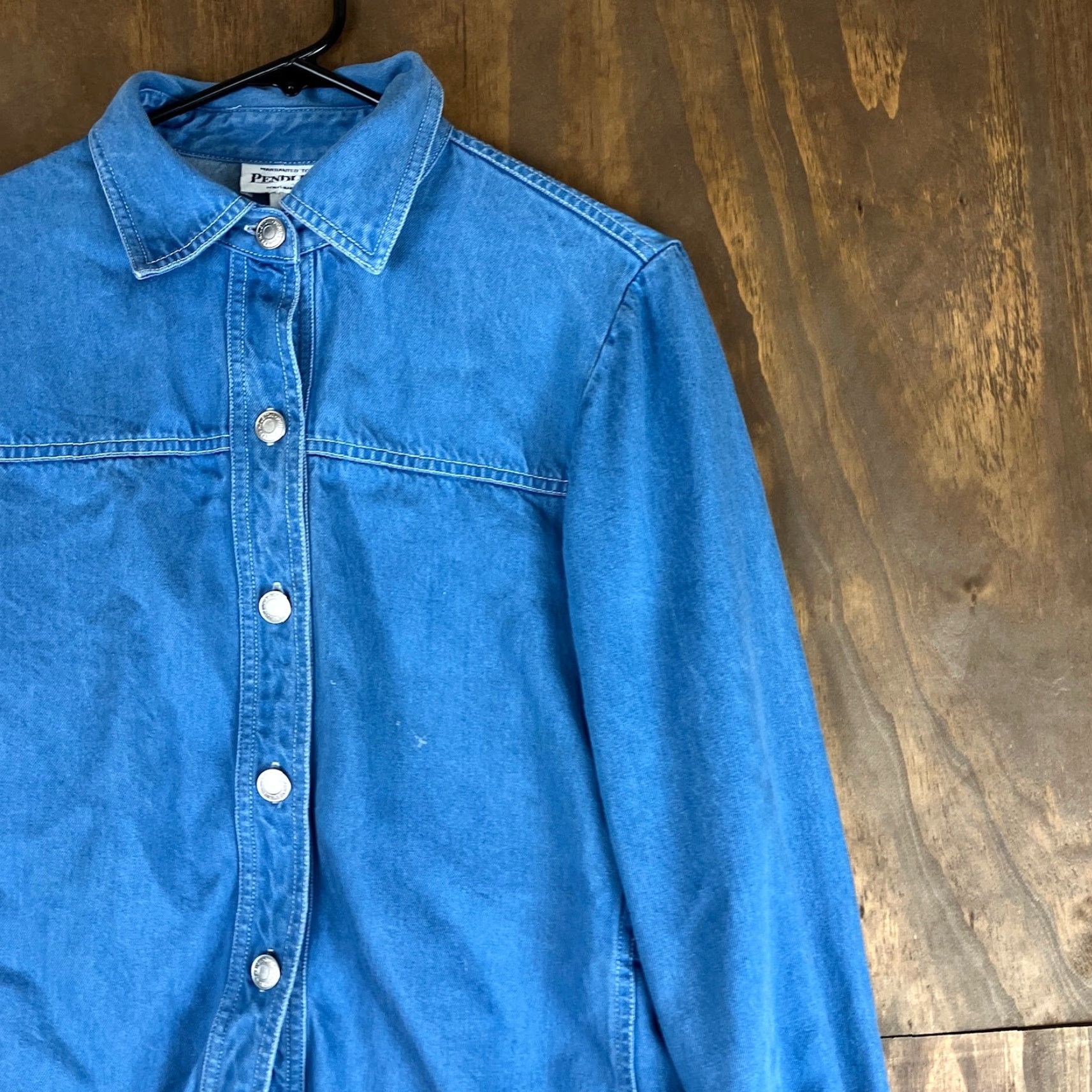 Pendleton Pendleton Womens Shirt Blue Chambray Tencel Button-Down Long Sleeve Small Size S / US 4 / IT 40 - 5 Thumbnail