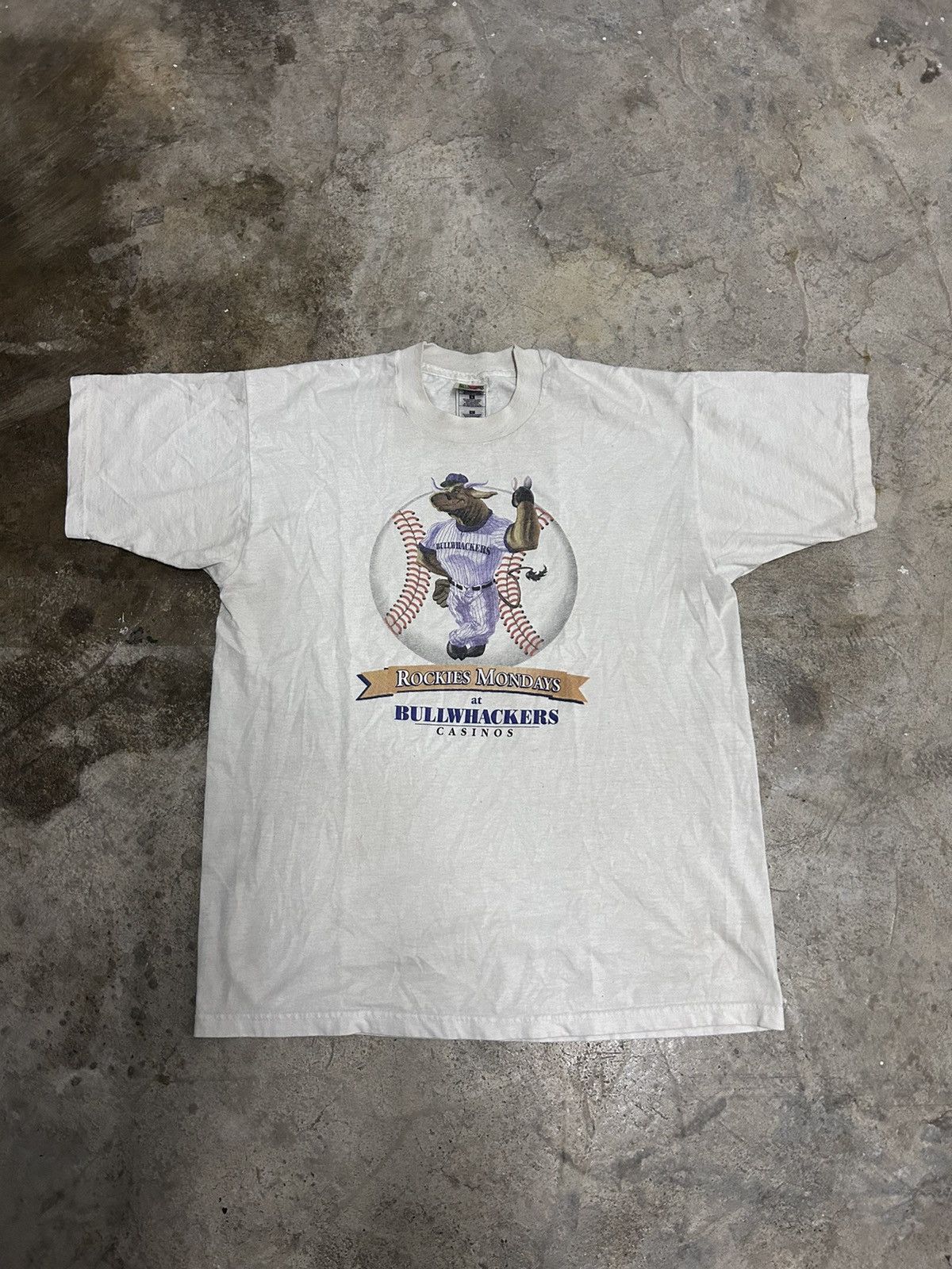 Vintage VINTAGE MASCOT ROCKIES MONDAYS VINTAGE FRUIT OF THE LOOM TAG Size US S / EU 44-46 / 1 - 1 Thumbnail