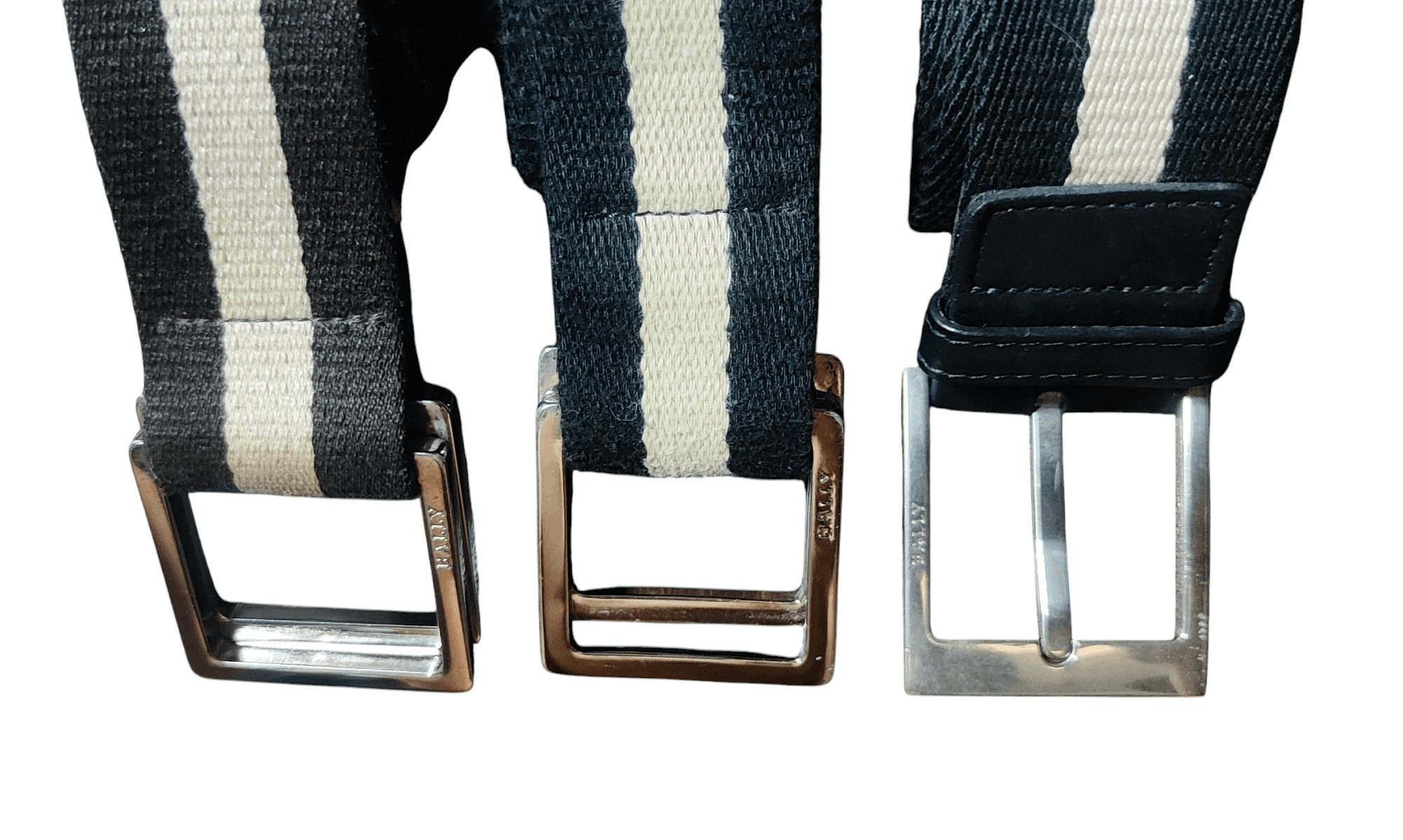 Bally Bally Canvas Belt White/ Black strip Made in Italy Size 40 - 4 Thumbnail