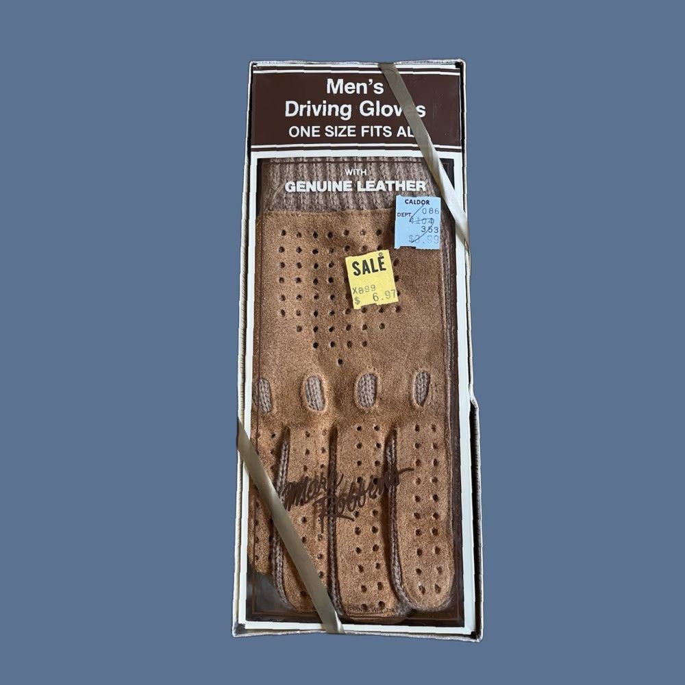 Marcs VINTAGE Marc Robbins Driving Gloves Men Leather Brown One Size 70s Glove Mens Size ONE SIZE - 1 Thumbnail