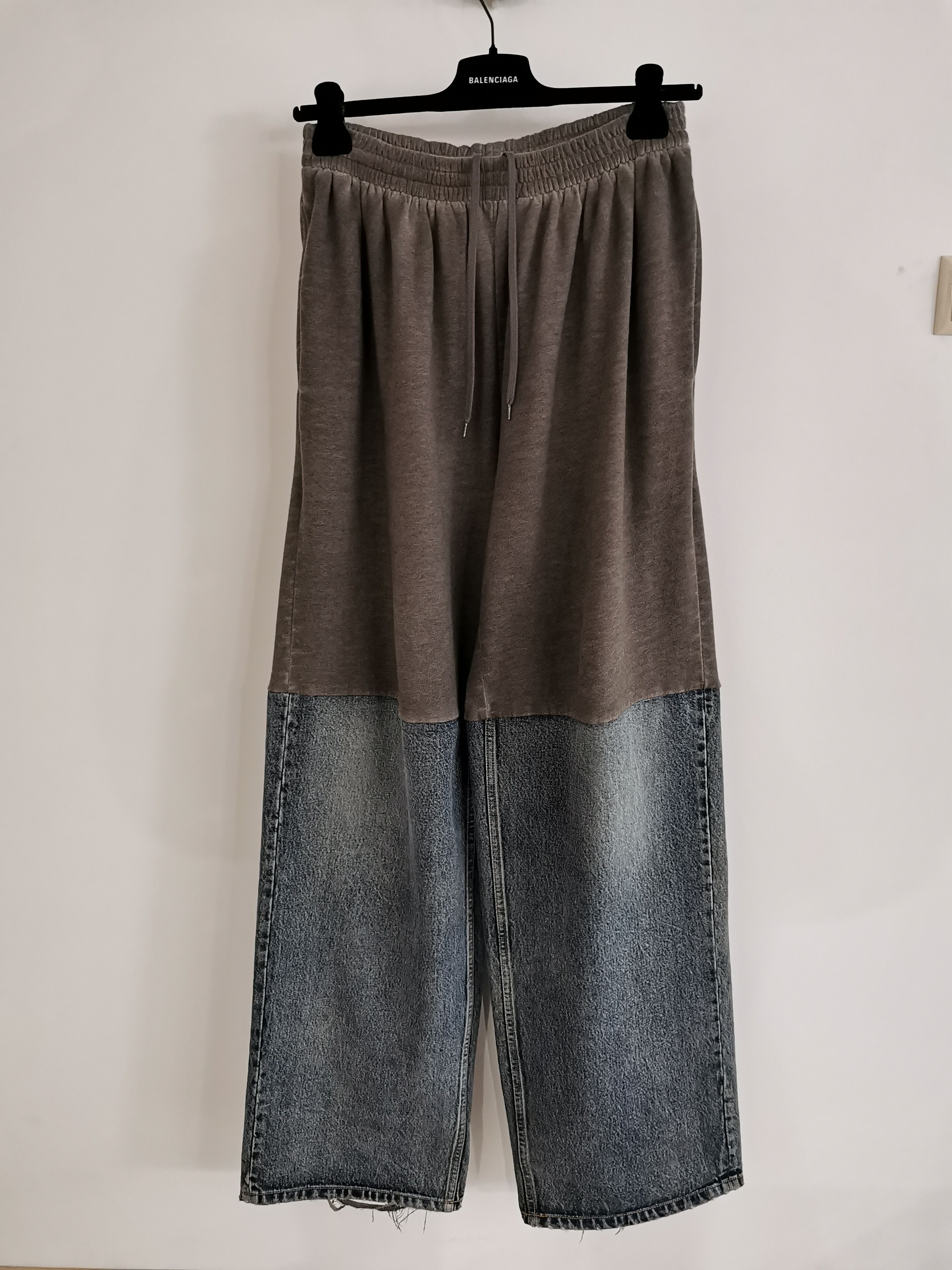Balenciaga Balenciaga SS23 Mudshow Hybrid Denim Sweat Pant Size US 32 / EU 48 - 2 Thumbnail