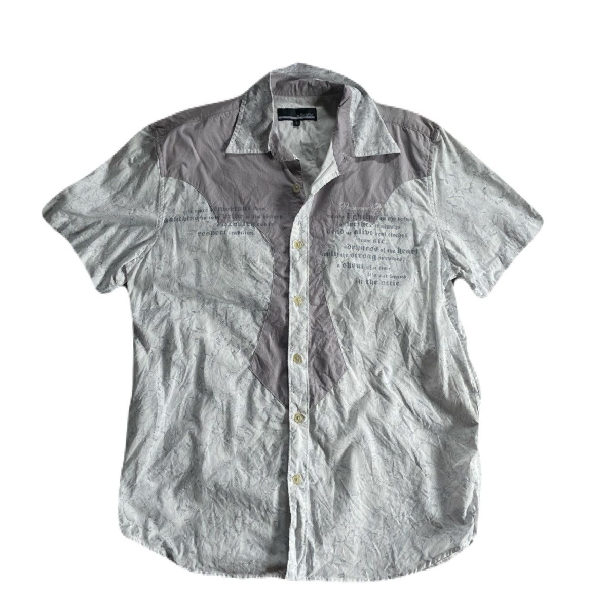 If Six Was Nine 2000s Japanese archive Vkei Floral Poem Button Shirts Y2K Size US M / EU 48-50 / 2 - 2 Thumbnail