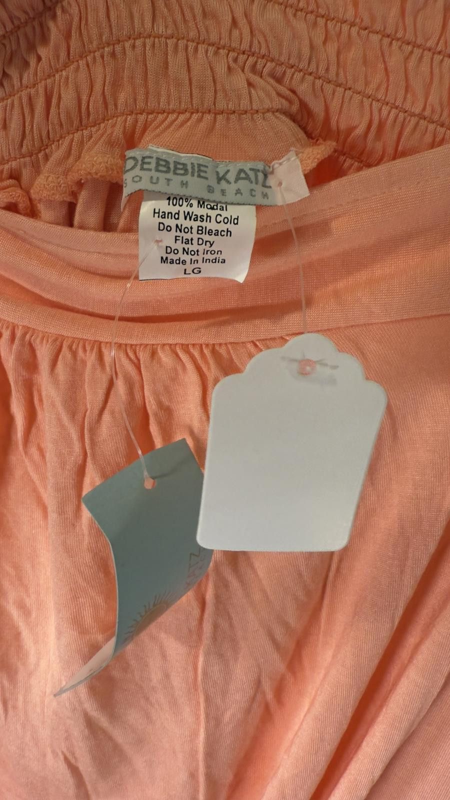 Designer Debbie Katz Women's Maxi Dress - Coral Dip-Dye Style Size L / US 10 / IT 46 - 3 Thumbnail