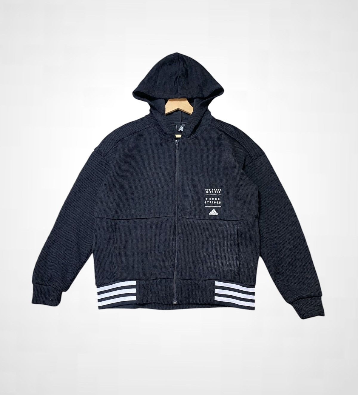 Adidas Rare Adidas Knitted Hoodie Jacket Size US M / EU 48-50 / 2 - 4 Thumbnail