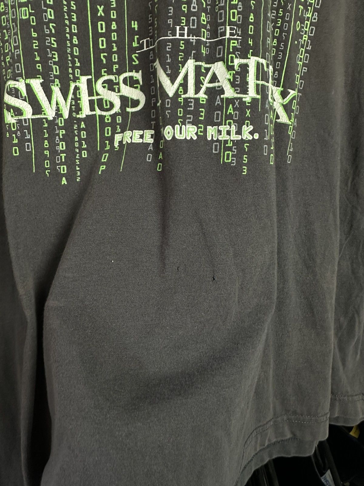 Vintage Vintage 90s Humor The Swiss Matrix FREE YOUR MILK Tee Size US L / EU 52-54 / 3 - 4 Thumbnail
