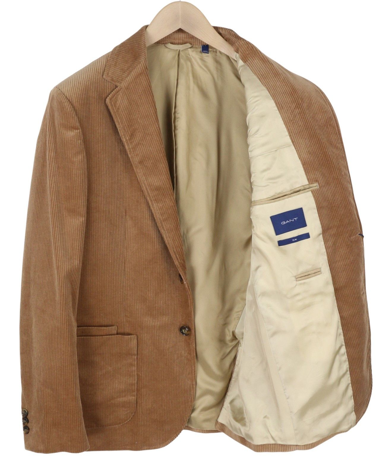 Gant CORD EU52 Roasted Walnut Slim Wool Blazer 87326 Size 42R - 2 Thumbnail