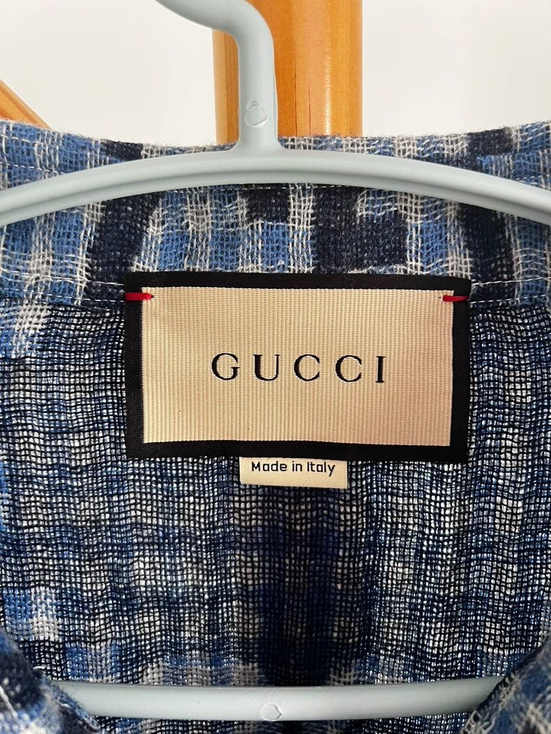 Gucci Gucci Blue old-fashioned wool shirt Size US L / EU 52-54 / 3 - 3 Thumbnail