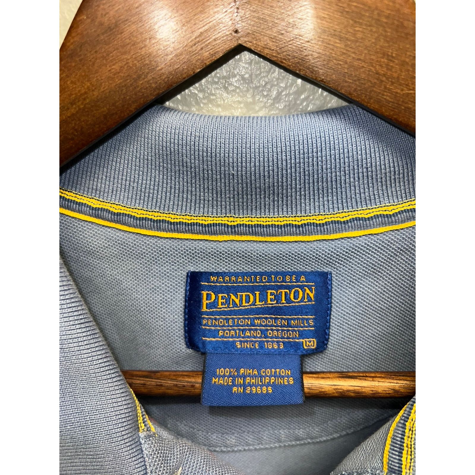 Pendleton Pendleton Polo Shirt Woolen Mills Pima Cotton Blue Top Tee M Size US M / EU 48-50 / 2 - 6 Thumbnail