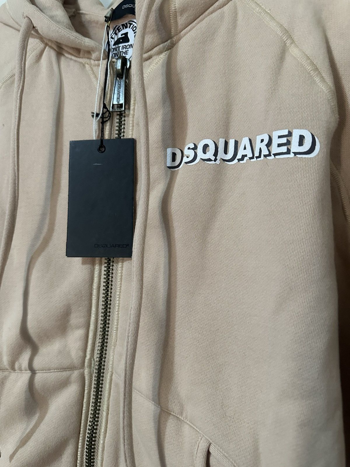 Dsquared2 BNWT Sz L Dsquared2 Spellout Peach Zip-Up Hoodie Size US L / EU 52-54 / 3 - 3 Thumbnail