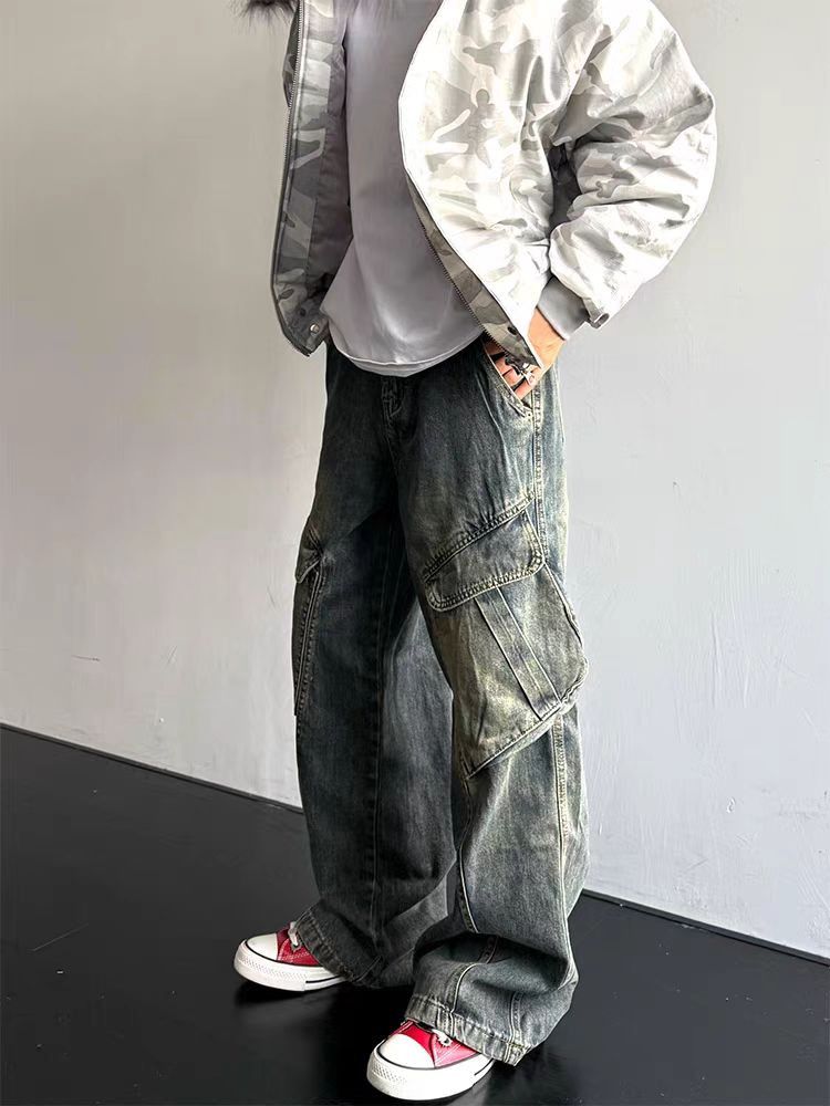 Vintage Vintage washed multi-pocket baggy work jeans Size US 32 / EU 48 - 1 Thumbnail