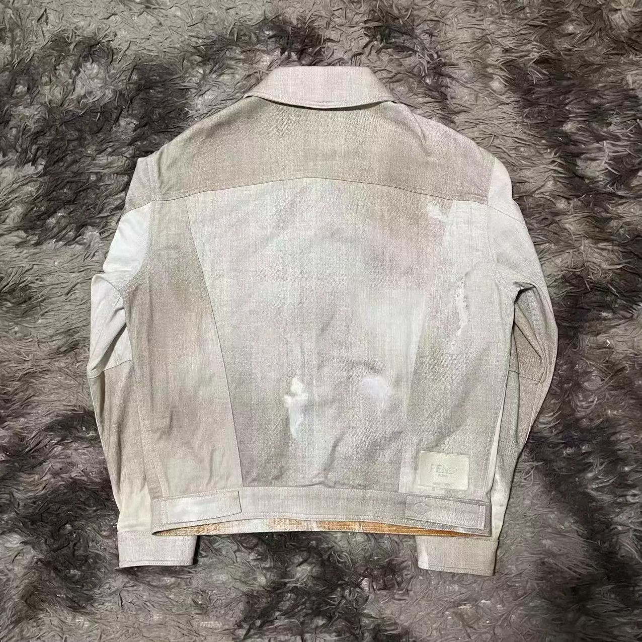 Fendi FENDI SS23 Beige Full Abstract Print Denim Jacket Size US M / EU 48-50 / 2 - 2 Thumbnail