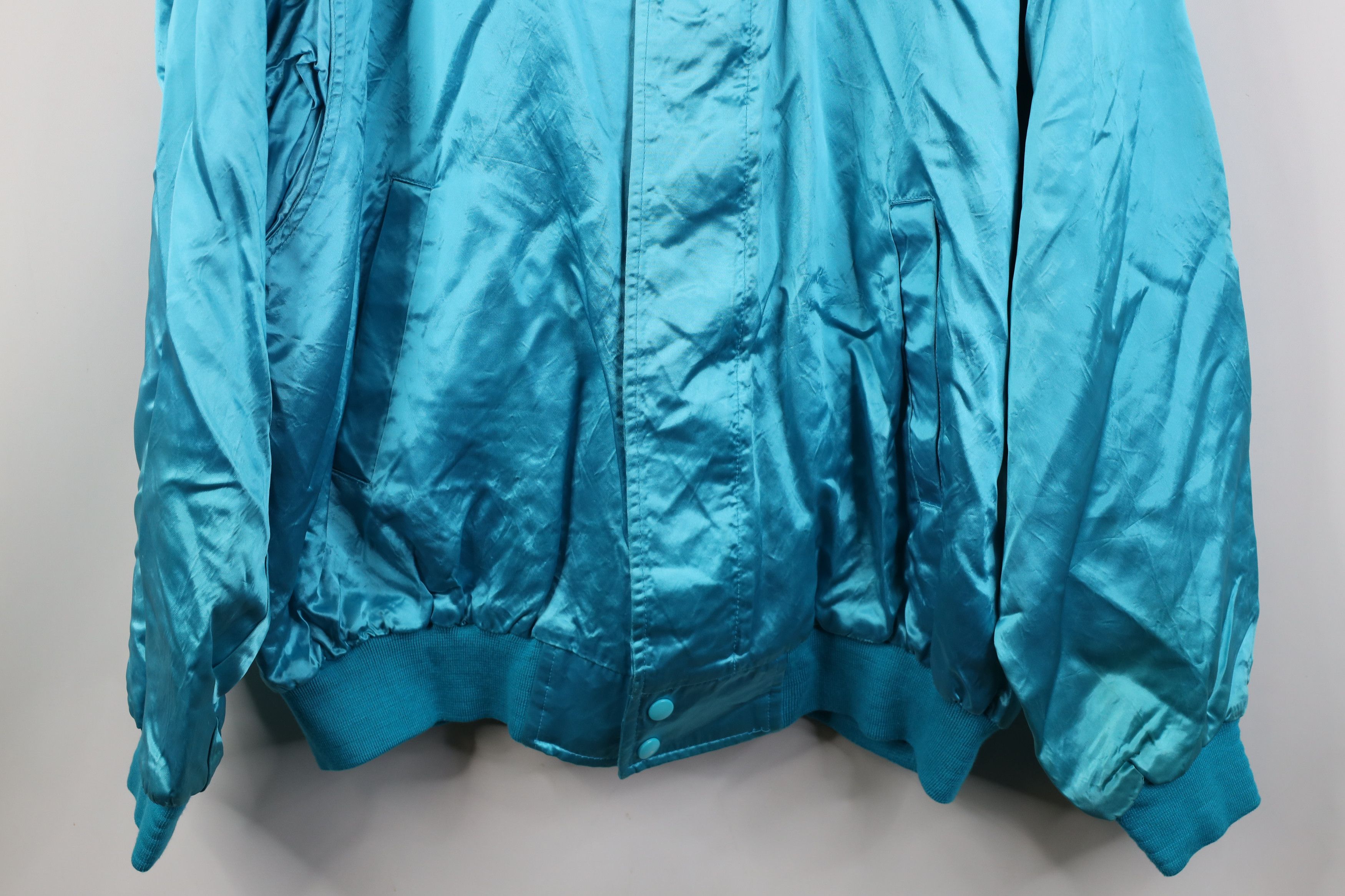 Vintage Vintage 90s Streetwear Casino Satin Bomber Jacket Blue USA Size US XXL / EU 58 / 5 - 3 Thumbnail