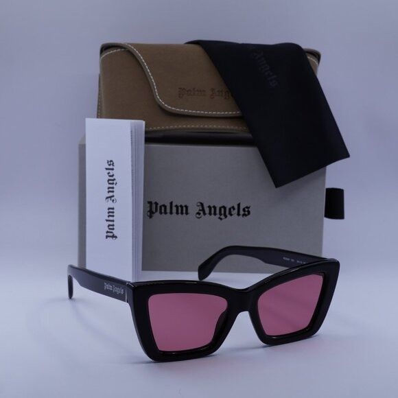 Palm Angels Palm Angels PERI091 ROSEVILLE 1021 Sunglasses Black Cat Eye Size ONE SIZE - 9 Thumbnail
