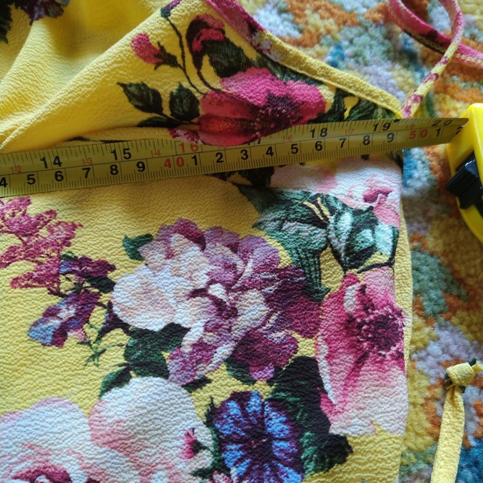 Designer Magnolia sky yellow floral dress size XL Size XL / US 12-14 / IT 48-50 - 8 Thumbnail