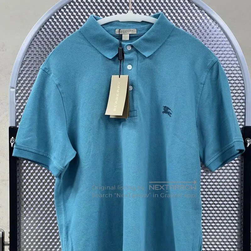 Burberry Burberry Men's Blue Cotton Polo T. Size US M / EU 48-50 / 2 - 1 Thumbnail