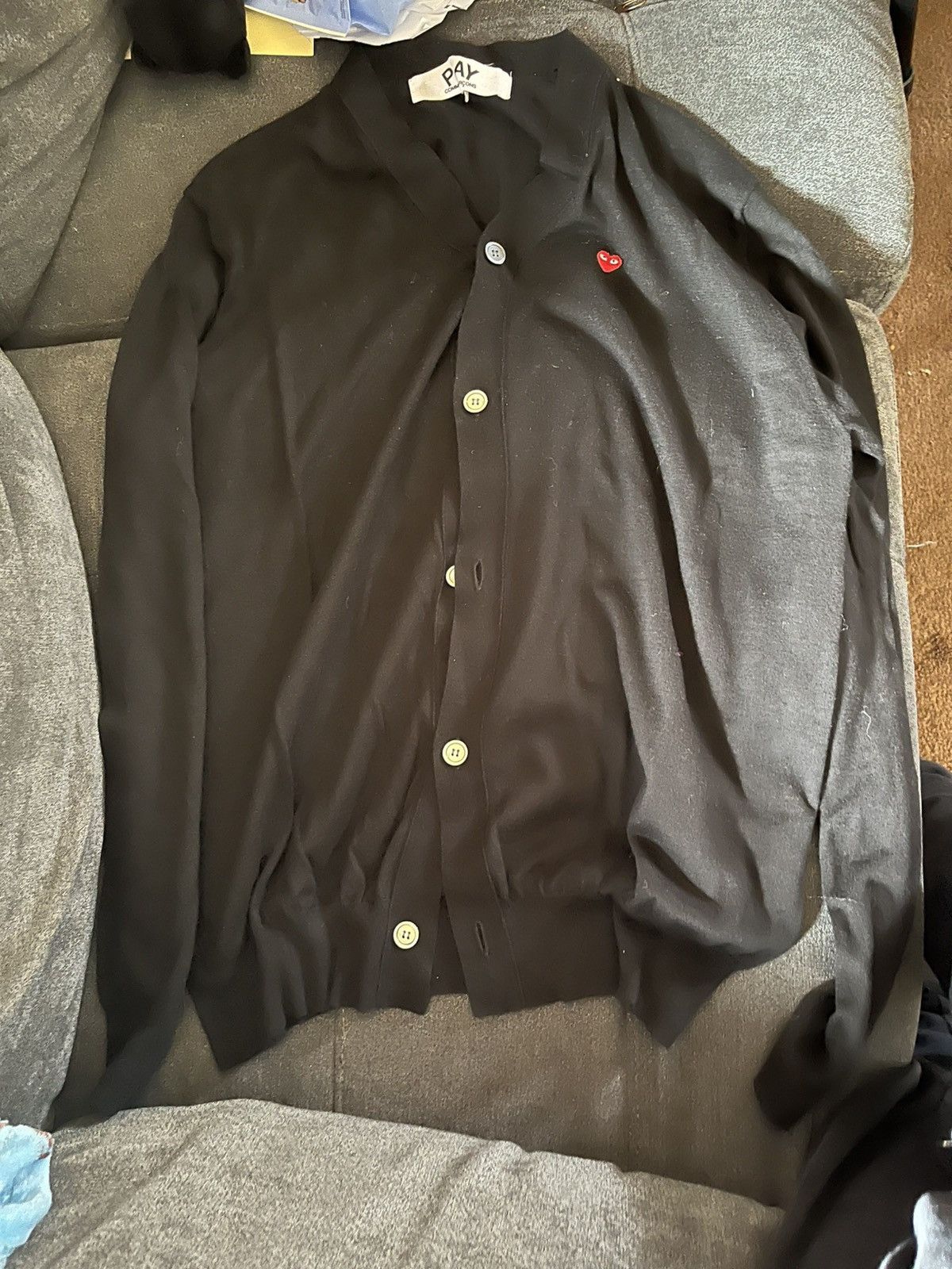 Comme des Garcons PLAY Comme des garcons play small heart black cardigan Size US XXL / EU 58 / 5 - 1 Thumbnail