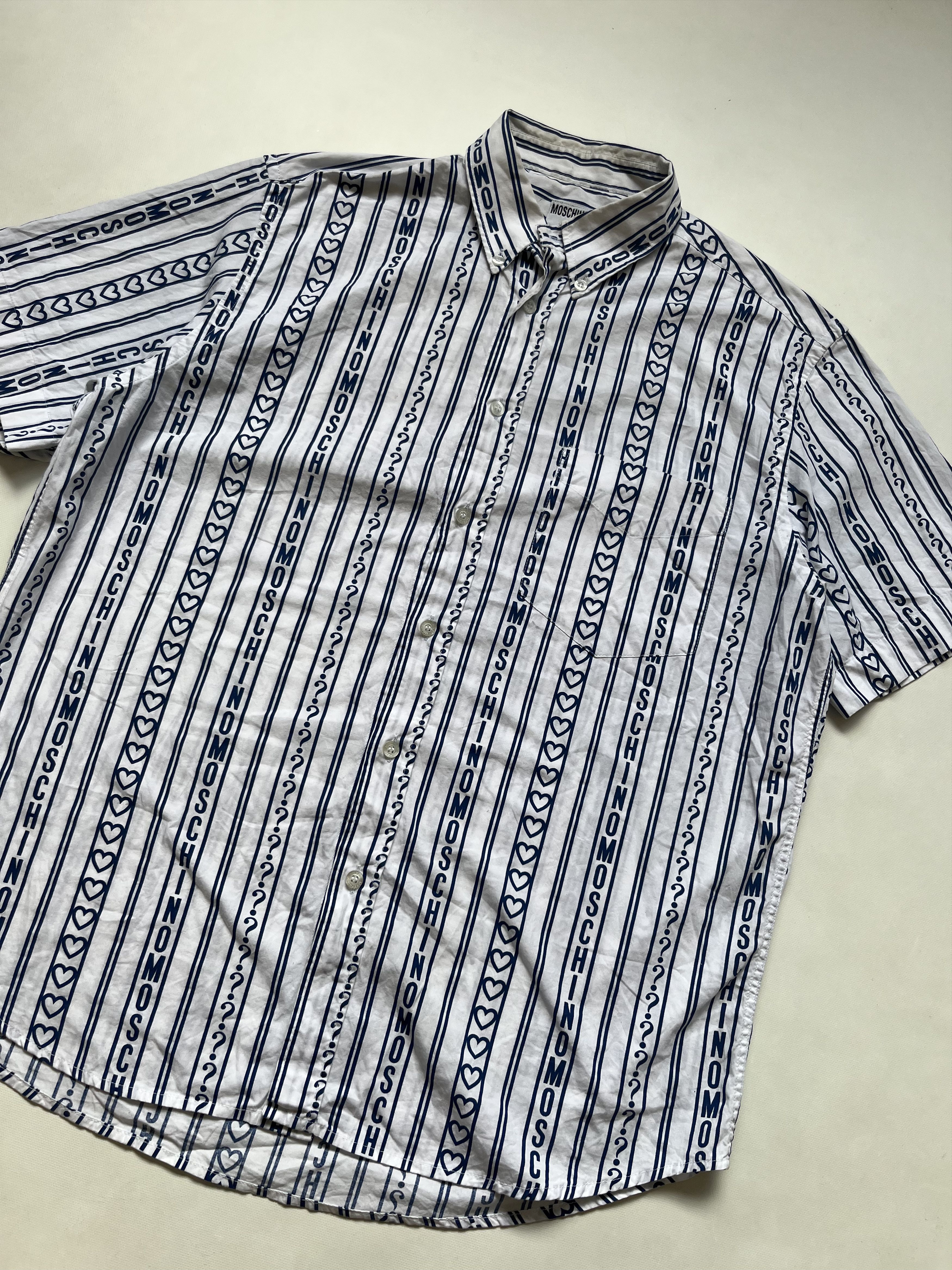 Moschino Camisa Vintage 1997 Moschino Jeans Rayada Con Logos Size US L / EU 52-54 / 3 - 3 Thumbnail