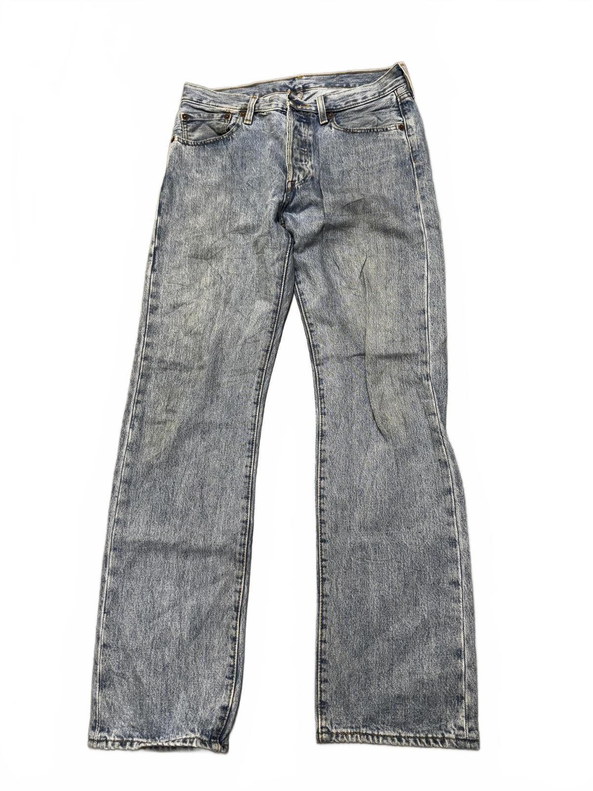 Designer Men's Straight Leg Jeans - Light Wash Denim Size 31" - 2 Thumbnail