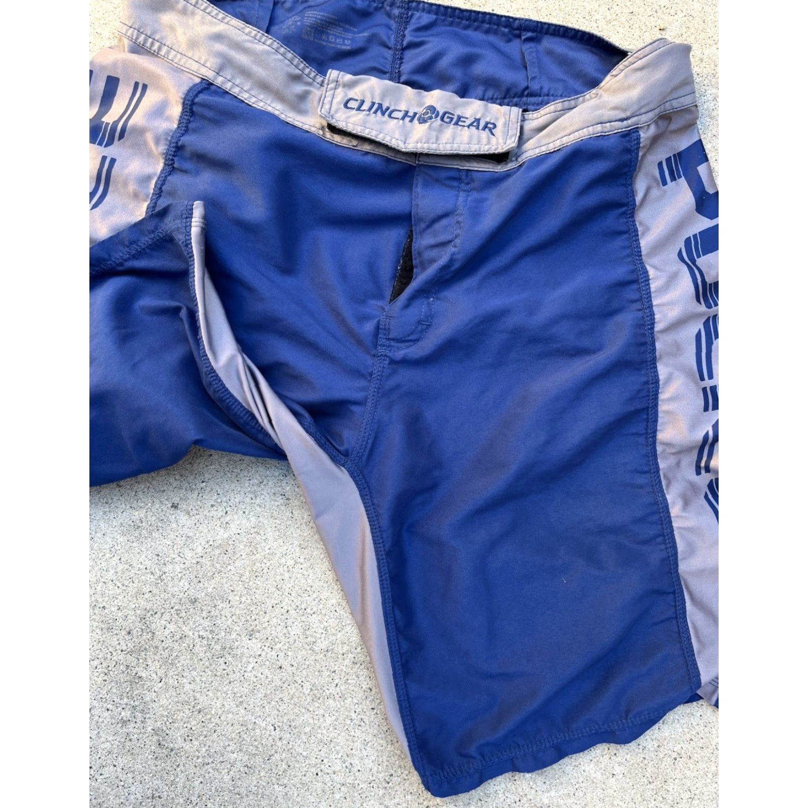 Vintage Men's Clinch Gear Shorts Blue Police Spell-Out 32 MMA Grappling No Gi Active BJJ Coral? Size US 32 / EU 48 - 7 Thumbnail