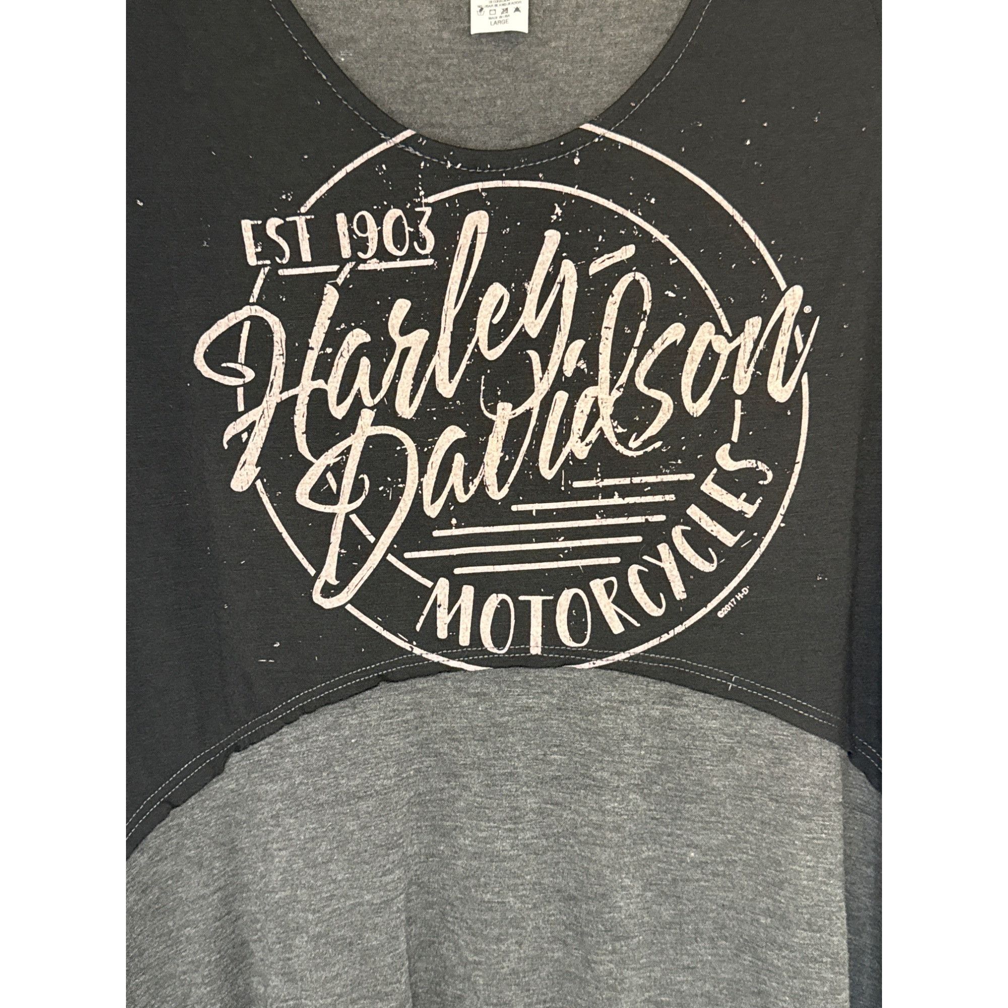 Harley Davidson Harley-Davidson Womens Scoop Neck Graphic T-Shirt Size L Bla Size L / US 10 / IT 46 - 2 Thumbnail